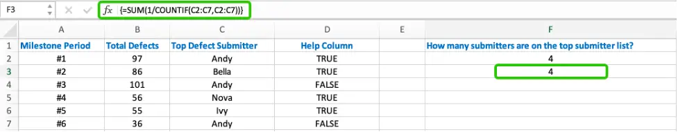 Match Single Criteria in Excel