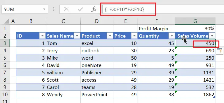 excel array formula1