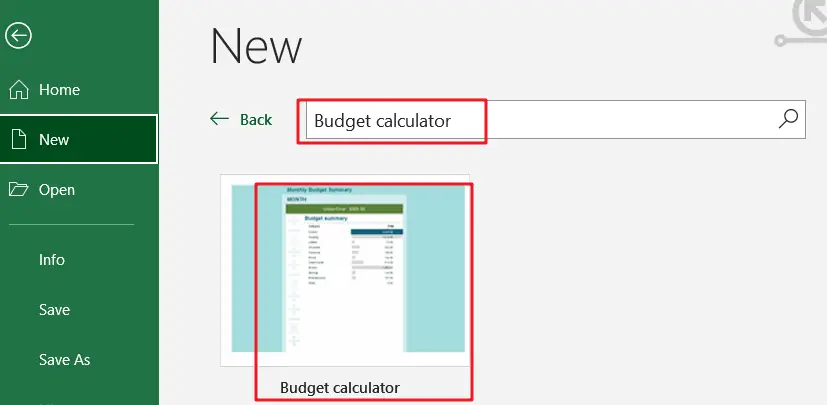 Budget calculator template