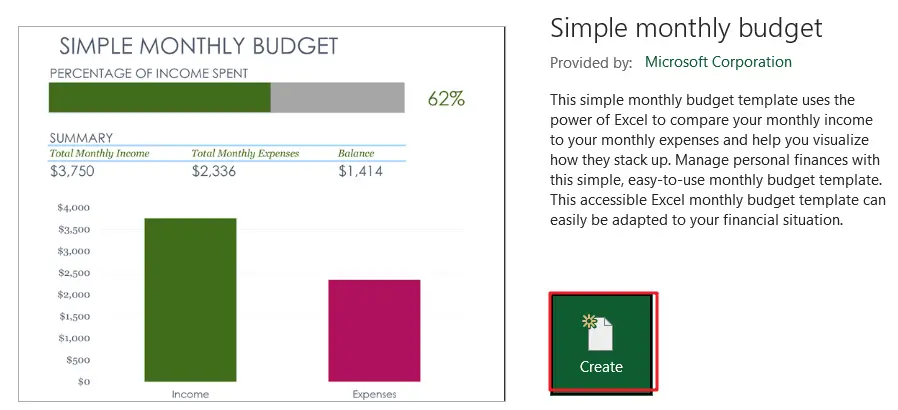 Easy monthly budget 1