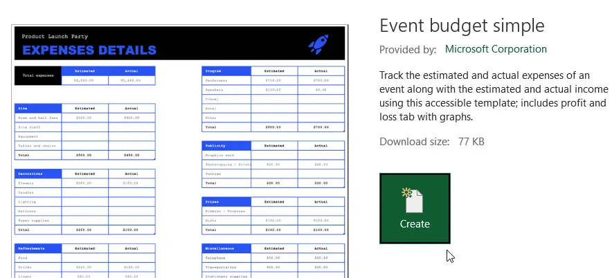 Event budget simple1