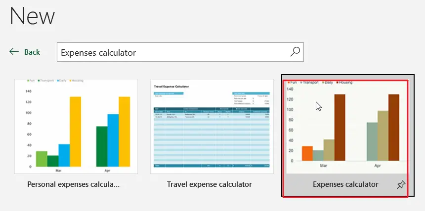 Expenses calculator