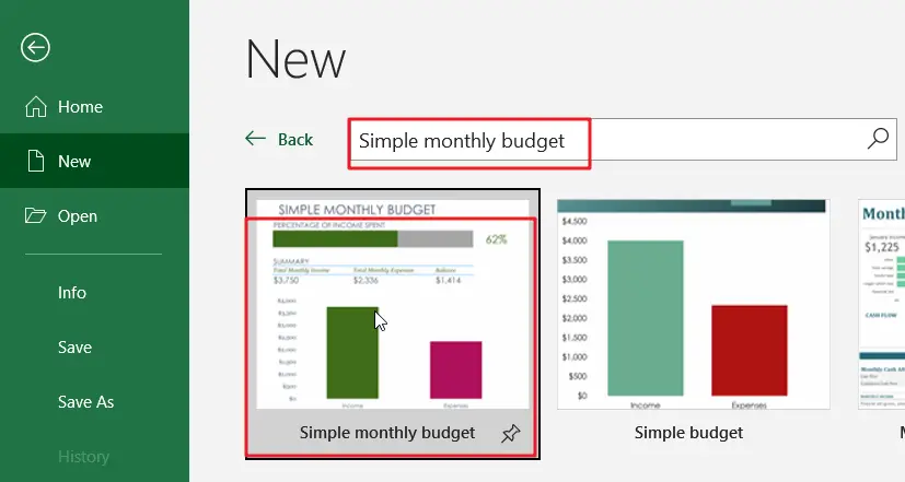 Simple monthly budget1