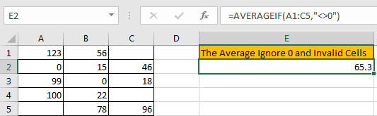 How to Calculate Average Ignore Blank and Zero Cells in Excel3.png