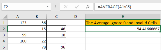 How to Calculate Average Ignore Blank and Zero Cells in Excel8.png