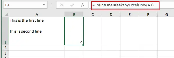 How to count the number of line breaks in a cell 21