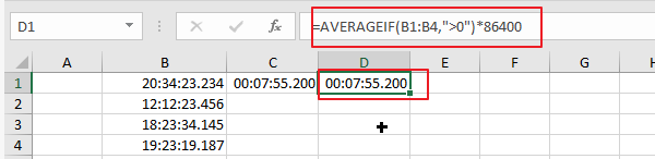 calculate average time with milliseconds 2