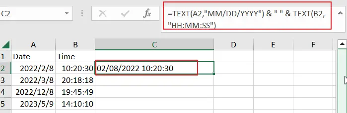 concatenate date and time 1