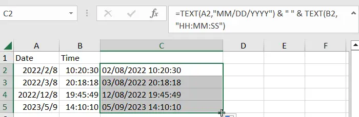 concatenate date and time 1