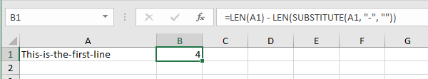 count number of dashes in a cell1