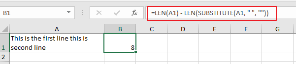 count number of sapces in a cell1