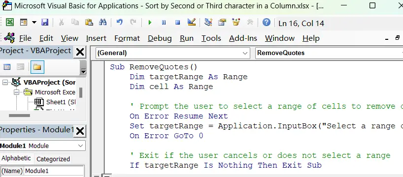 remove quotes for text with vba code1.png