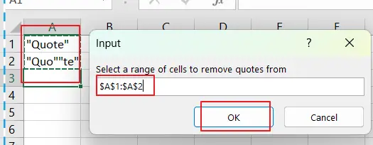 remove quotes for text with vba code3.png