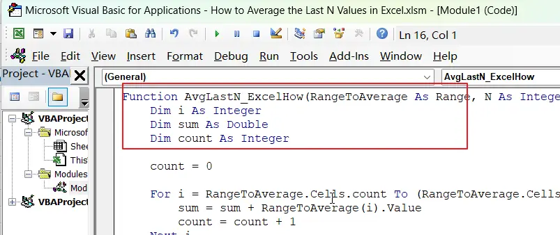 How to Average the Last N Values in Excel vba1.png
