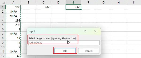 How to Calculate Sum of a Column Ignore #NA in Excel 14.png