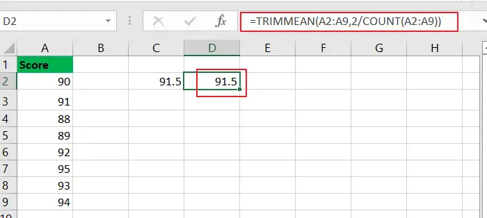 How to Calculate the Average Excluding the Smallest & Highest Numbers in Excel 11.png