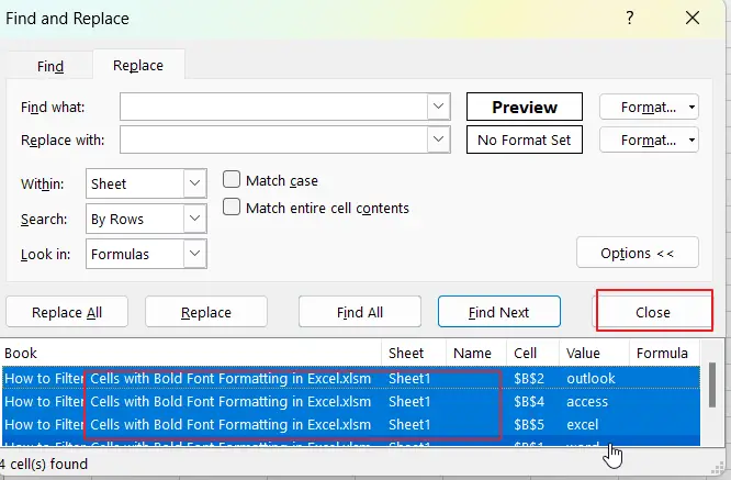 How to Filter Cells with Bold Font Formatting in Excel14.png