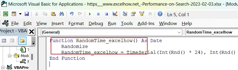 How to Generate Random Time in Excel vba 1.png