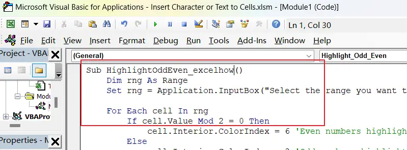 How to Highlight Odd Number and Even Number vba 1.png