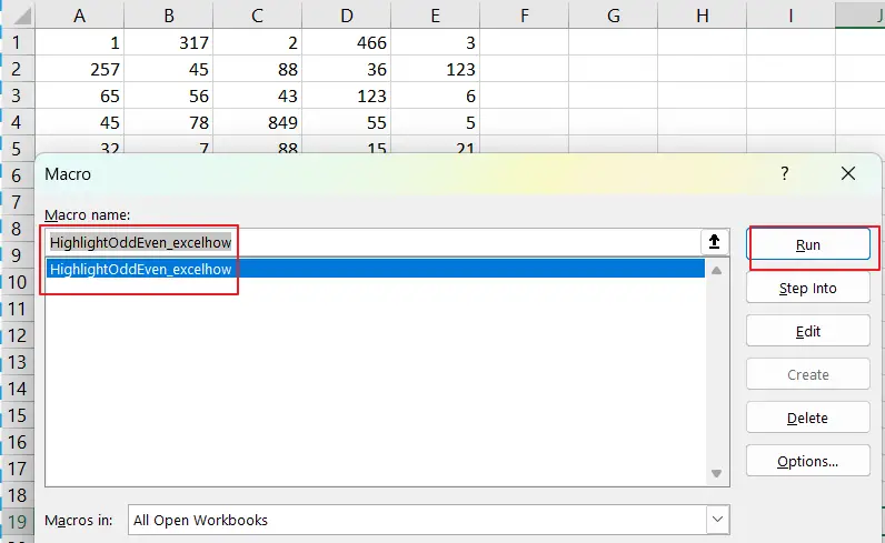 How to Highlight Odd Number and Even Number vba 2.png