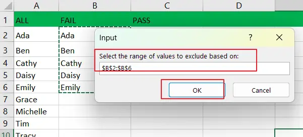 vba to Exclude Values from One Column 4.png