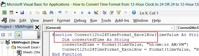 Convert Time Format from 12-Hour Clock to 24 clock format VBA 1.png