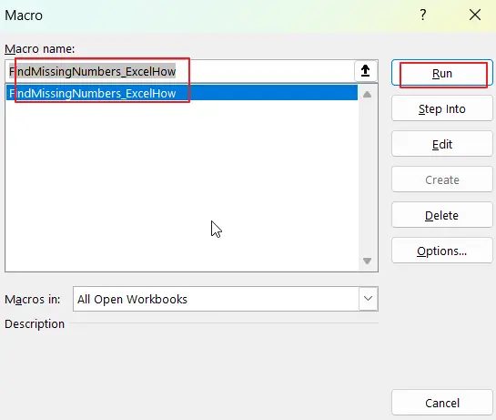 Find Missing Numbers in a Sequence in Excel vba 3.png