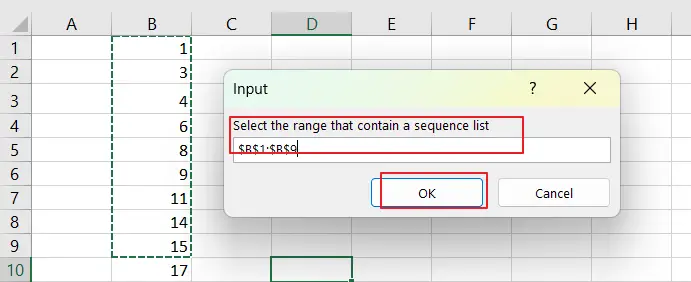 Find Missing Numbers in a Sequence in Excel vba 4.png