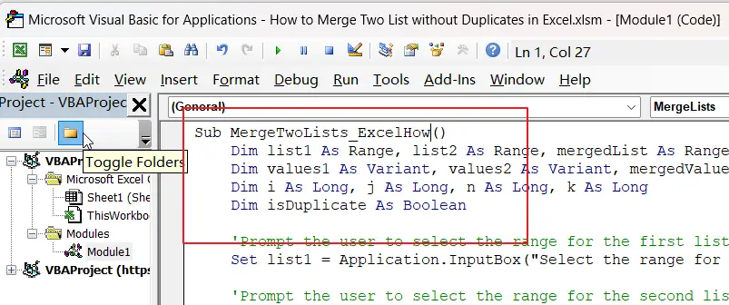 How to Merge Two List without Duplicates in Excel vba 1.png