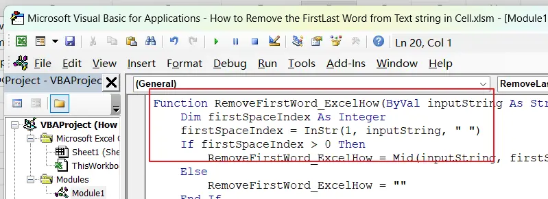 How to Remove the FirstLast Word from Text string in Cell vba 1.png