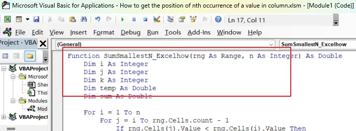 How to Sum the Smallest N Values in Excel vba 1.png