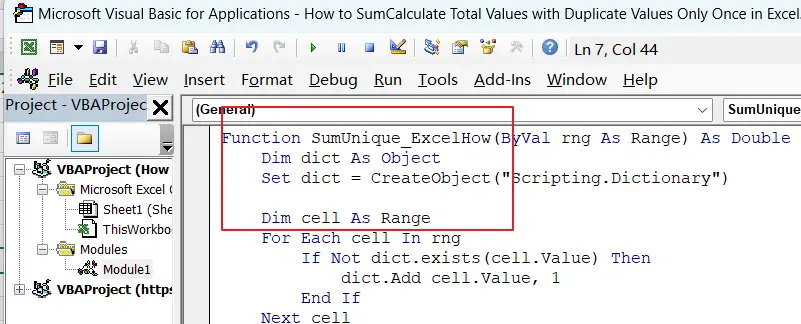 How to SumCalculate Total Values with Duplicate Values Only Once vba1.png