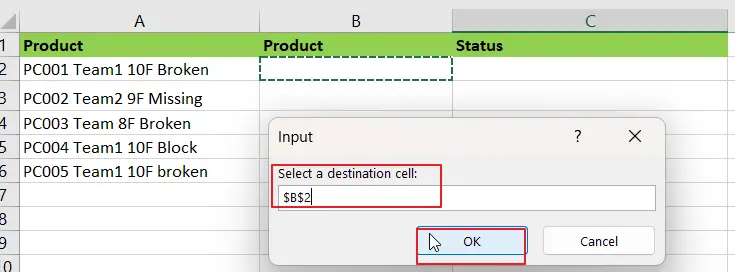 Split Cells to Two Columns by the First Space in Texts vba 3.png