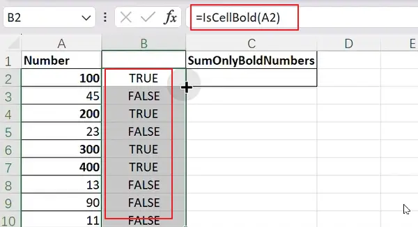 how to sum only numbers in bold in a range22.png