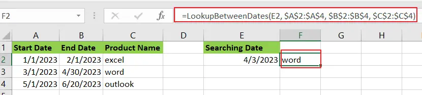 How to VLOOKUP to Return Value if Date Falls between Two dates in Excel11.png